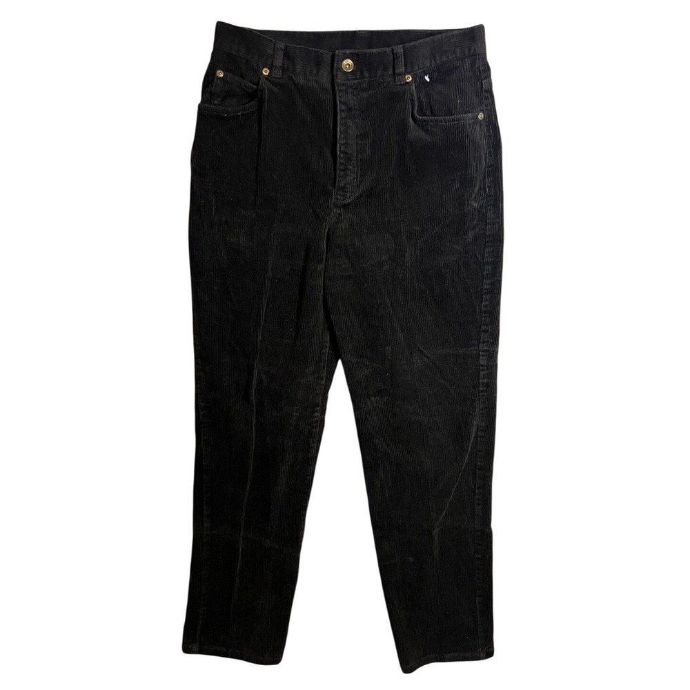Jones New York‎ Sport Women's Black Corduroy Pants Size 8 Stretch Tapered Leg